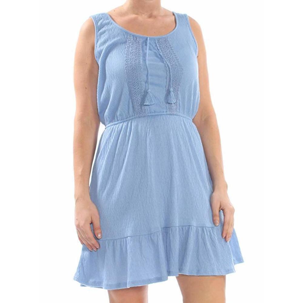 Be Bop Womens Ruffled Hem Peasant Dress Size Large
